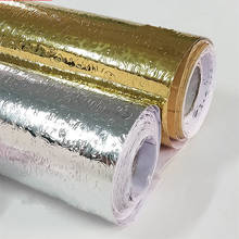 Papel tapiz autoadhesivo de plata para renovación de muebles, papel de aluminio dorado para cocina, molde impermeable a prueba de humedad, pegatina de pared 2024 - compra barato