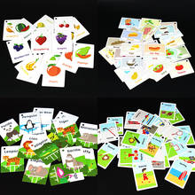 Tarjetas de aprendizaje de Frutas/deportes/comida para niños en edad preescolar, tarjeta Flash de palabras en inglés, tarjetas de educación temprana para bebés, 100 Uds. 2024 - compra barato