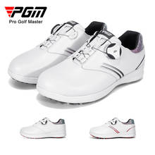 Кроссовки для гольфа PGM женские, водонепроницаемая обувь для бега, с вращающейся пряжкой, Нескользящие дышащие синтетические ботинки с шипами, шнурки 2024 - купить недорого