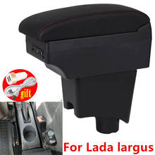 For Lada largus accessories car armrest leather arm rest USB storage box center console interior parts decoration auto 2024 - buy cheap