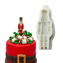 Molde de silicona de soldado Cascanueces para decoración de pasteles, molde con patrón de Navidad para galletas, azúcar, Chocolate, dulces 2024 - compra barato