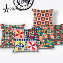 Retro Stripe Geometric Cushion Cover Morocco Colorful Pillowcase Flower Floral Plant Decorative Pillows Cushions Covers Kissen 2024 - buy cheap