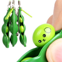 3/5pcs Pea Popper Keychains Anti-stress Toys Edamame Toy Fidget Squishy Squeeze Peas Toys Stress Releif Toys 2024 - buy cheap