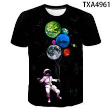 Camiseta de manga corta para hombres y mujeres, camisa con estampado 3D de universo, cielo estrellado, astronauta, Tops de verano, camisetas geniales, ropa de calle a la moda 2024 - compra barato