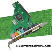 Tarjeta de Audio de sonido PCI para PC, 4 canales, 5,1 Surround, 3D, con juego para tarjeta XP/7/8/10 puerto de sonido MIDI, Windows O6S0 2024 - compra barato