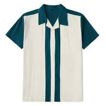 Summer Plus Size Men Shirt chemise homme ST127 Casual Vintage Short Sleeve Cotton Bowling Retro Rock Shirt 2024 - buy cheap