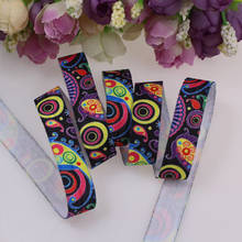 New arrival! 5/8" heat transfer printed fold over elastic Paisley pattern for hair tie headband, 100yards/lot 2024 - buy cheap