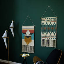 Tapeçaria de parede de tecido boêmia tricotada a mão, decoração para casa, escritório, sala de estar, plano de fundo 2024 - compre barato