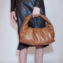 Женская плиссированная сумка, дизайнерские сумки, женские модные мягкие кожаные сумки, повседневные сумки-мессенджеры в стиле ретро, сумки-тоут 2024 - купить недорого