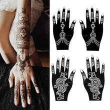Arte corporal mehndi estilo indiano, estêncil de tatuagem, temporária mão tatuagem adesivo arte corporal modelo de casamento pintura ferramenta de henna 2024 - compre barato