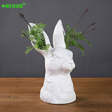 Florero de resina de animales Simple, escultura artesanal para sala de estar, balcón, escritorio, maceta de flores, adornos de decoración del hogar 2024 - compra barato