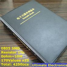 0805 SMD образец резистора книга 170 значений * 25 шт = 4250 шт 1% 0ом до 10 м чип комплект резисторов в ассортименте 2024 - купить недорого