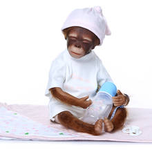 20 inch Realistic Baby Monkey Doll Lifelike silicone Reborn Baby Monkey Handmade Detailed Painting Art Macaco Dolls 2024 - buy cheap
