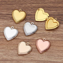 10 pcs/lot Heart Shape Metal Brass Locket Pendant Can Open Photo Floating Locket Pendant DIY Necklace Pendant 2024 - buy cheap