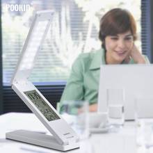 USB Rechargeable Perpetual Calendar Table Lamp Eye Protection Dimmable LED Foldable  Reading Light Alarm Clock Desk Lamp 2024 - buy cheap