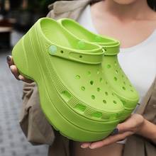 New Summer Women Clogs Slip On Increasing 10cm Breathable Female Sandals Jelly Shoes Hollow Out Ladies Slippers Mules Size 36-41 2024 - buy cheap