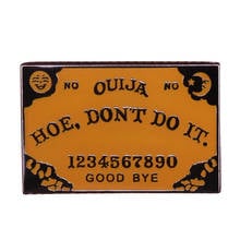 Prancha esmaltada do ghoul menino ouija, broche fantasma, lua, bruxa, adivinhação, presente de halloween 2024 - compre barato
