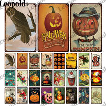 Serie de Halloween PLACA de Metal pegatinas de pared de la lámpara de Metal estándar cartel pared arte casa Decoración 2024 - compra barato