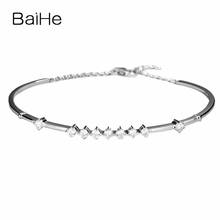 BAIHE Solid 18K White Gold 0.72CT H/SI Natural Diamond Bracelet Lady Fine Jewelry Making Бриллиантовый браслет Vòng đeo tay 2024 - buy cheap