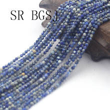 Free Shipping 2mm Faceted Blue Sodalite  Gems Stone Bail Small Spacer Seed Round Beads Strand 15" 2024 - buy cheap