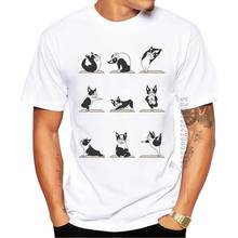 Men's Fashion Boston Terriers T-Shirt 100% Cotton Round Neck Tops Hipster Skeleton Printed T Shirts 2024 - buy cheap