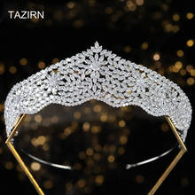 Elegant Cubic Zirconia Wedding Bridal Tiaras and Crowns CZ Pageant Headpieces Zircon Party Hair Jewelry Accessories for Women 2024 - buy cheap