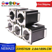 Motor paso a paso NEMA23 cnc, 57x76mm, 189N.cm, 4-Lead, 1.8deg, 23HS7628, 3A, 270Oz-in para máquina CNC e impresora 3D, 5 uds. 2024 - compra barato
