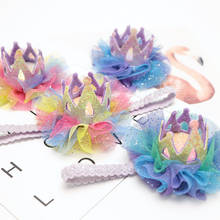 Baby Lace Flower Crown Headband Colorful Lovely Children Kids Birthday Gift Hair Band Photo Prop Hair clip Hair Accessories 2024 - buy cheap