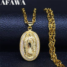 2021 Goddess Stainless Steel Zircon Copper Statement Necklace Women Gold Color Ncklaces & Pendants Jewelry gargantilla NC84S02 2024 - buy cheap