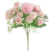 Свадебный букет с розами для невесты, декоративные вазы для украшения дома, аксессуары, искусственные цветы для скрапбукинга 2024 - купить недорого