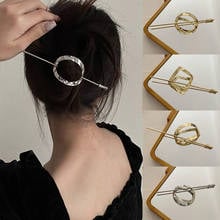 Geometric Hair Clips for Women Simple Korean Hairpin Fashion Metal Hair Accessories Round Square Hairclip Jewelry Friends Gifts 2024 - buy cheap