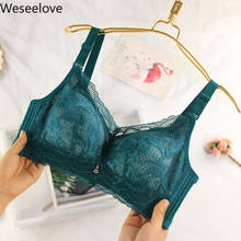 Weseelove Women's Lingerie Large Cup Dark Green Sexy Bra Ultra-Thin Plus Size Women Push Up Soutien Gorge Lace Underwear X32-2 2024 - buy cheap