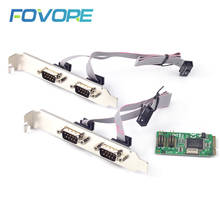 Mini PCIe 4 ports Serial port DB9 RS232 adapter DB9 RS-232 RS 232 Mini PCI express onverter controller Expansion Card MosChip 2024 - buy cheap