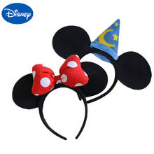 Original Disney Plush Headdress Toy Mickey Minnie Mouse Headwear Princess Mickey Minnie Ears Girls Hair Bands Head Hoop Kid Gift 2024 - buy cheap