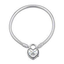 100% 925 Sterling Silver Fantasyland Castle Heart Bracelets For Women fit Bead Charms DIY snake bracelet bangles fashion jewelry 2024 - buy cheap