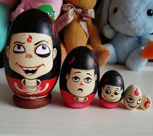 Russia Matryoshka Dolls Toys Wooden Nezha Style Russian Nesting Dolls Kids Gifts Handmade Basswood Crafts For Children ZL679 2024 - buy cheap