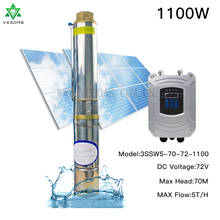 Bomba de agua Solar para pozo profundo, dispositivo sin escobillas, con Motor, 1100W, DC72V, para riego 2024 - compra barato