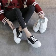 XMWRLW Casual Canvas Women Shoes 2020 Spring Autumn High Heels White/Black Sneakers Woman Platform Shoes Female Casual Shoe 2024 - buy cheap