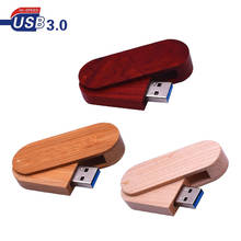 USB 3.0 Rotatable Wooden USB Flash Drive Pendrive Memory Stick Pen Drive 4GB 16GB 32GB 64GB Memoria USB Creative Custom Logo 2024 - buy cheap