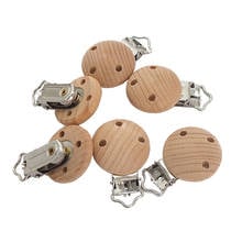 Chenkai-Pinzas de madera redondas para bebé, accesorios de juguete de 35MM, sin BPA, para bricolaje, sonajero, dentición, agarre, 5 uds. 2024 - compra barato