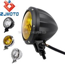 Motorcycle Black H4 Headlights Aluminum 55/60W Vintage Headlamp Universal For Harley Honda Yamaha Cafe Racer Cruiser Bobber 2024 - buy cheap