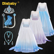 Vestido de Elsa para niña, disfraz Infantil de Halloween, cumpleaños, fantasía Infantil 2024 - compra barato
