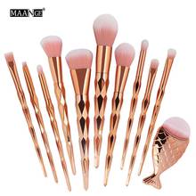 1Pcs/SET Diamond Rose Gold Makeup Brushes Set Fish Tail Fishtail Shaped Foundation Powder Make up Brushes Tools pinceis sereia 2024 - buy cheap