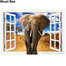 Elephant outside the window 5d diy diamond painting Full square cross stitch mosaic diamond embroidery animal home decorative, 2024 - buy cheap