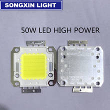 Contas de lâmpada de alta potência integradas, chip de led de 50w, contas brancas/quentes, ma branco, 32-34v, lm, 24*40mil, chip huga de taiwan, com 10 peças 2024 - compre barato