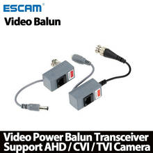 ESCAM 10 шт. аксессуары для камеры видеонаблюдения Аудио Видео балун трансивер BNC UTP RJ45 Видео балун с аудио Power over CAT5/5E/6 кабель 2024 - купить недорого
