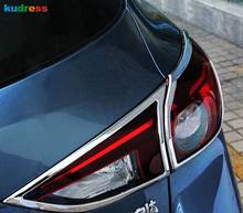 Para Mazda Axela 3 2014 2015 Hatchback ABS Chrome Tampa Da Luz Traseira Do Carro Lâmpada de luz Traseira Da Guarnição Guarnições Moldura Etiqueta Acessórios 2024 - compre barato