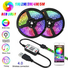 1M/2M/3M/4M/5M waterproof RGB LED Strip Lights DC 5V USB TV Back Light 5050 SMD Flexible Tape Led Ribbon APP Remote 2024 - buy cheap