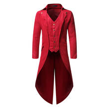 Vintage Gothic Steampunk Dress Vest Men 2022 Brand Red Slim Fit Sleeveless Vest Waistcoat Men Halloween Cosplay Costume Homme 2024 - buy cheap