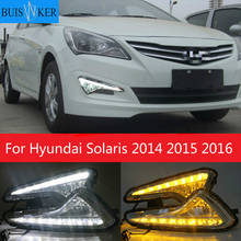 2pcs LED DRL Daytime Running Light Daylight yellow Signal lamp car Styling lights For Hyundai Solaris 2014 2015 2016 2024 - buy cheap